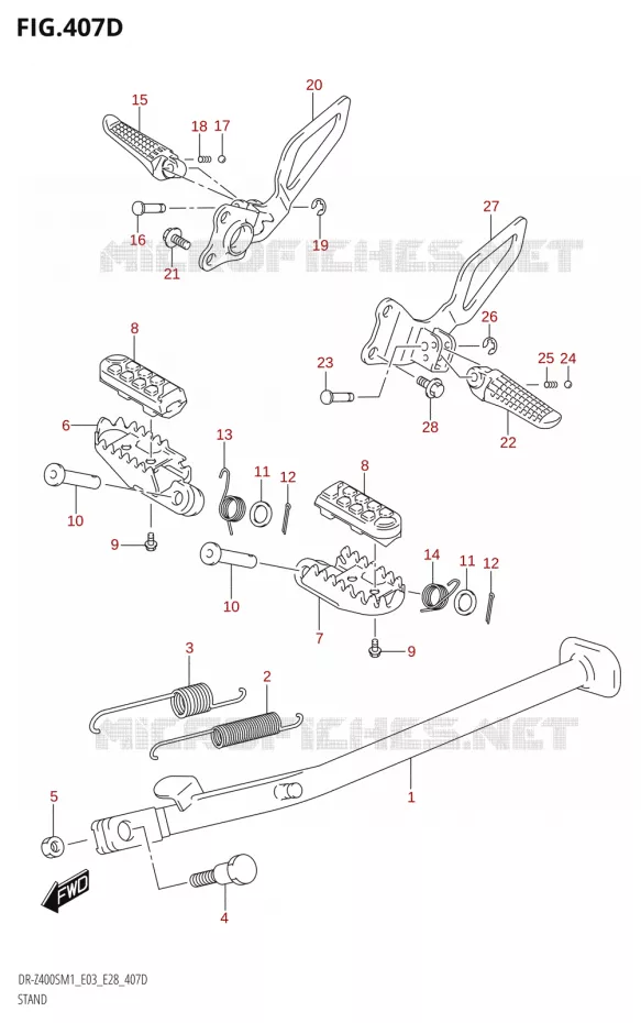 STAND (DR-Z400SM) Suzuki MOTO 400 DR-Z 2021  DR-Z400S 2021 M1 (E28)