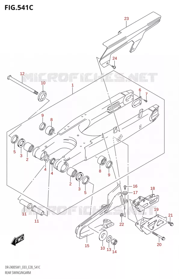 SWINGARM (DR-Z400SM) Suzuki MOTO 400 DR-Z 2021  DR-Z400S 2021 M1 (E28)