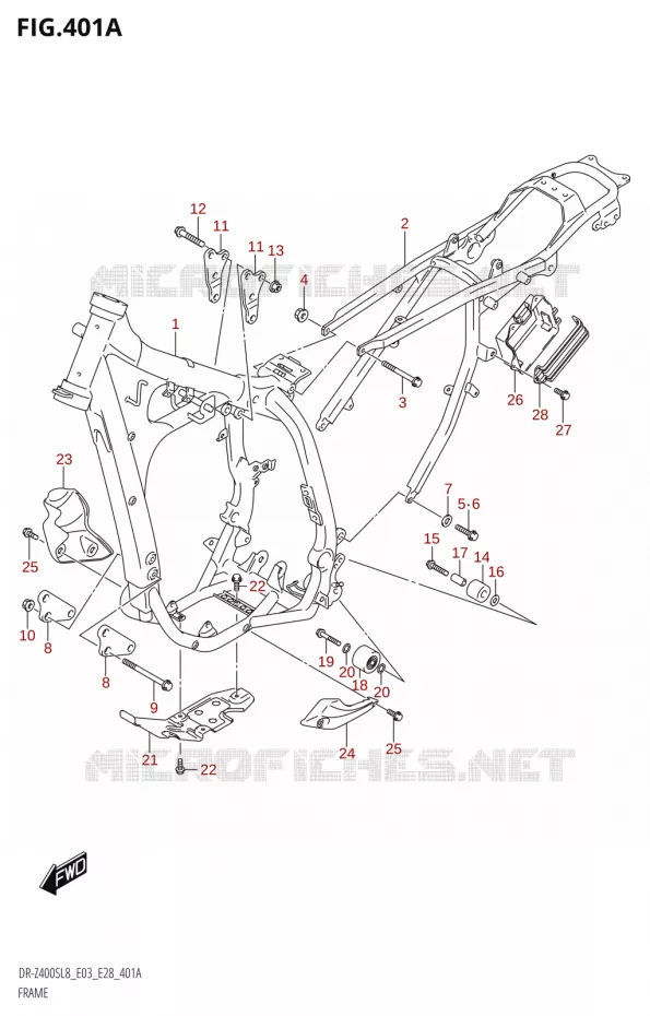 FRAME Suzuki MOTO 400 DR-Z 2018  DR-Z400S 2018 L8 (E28)