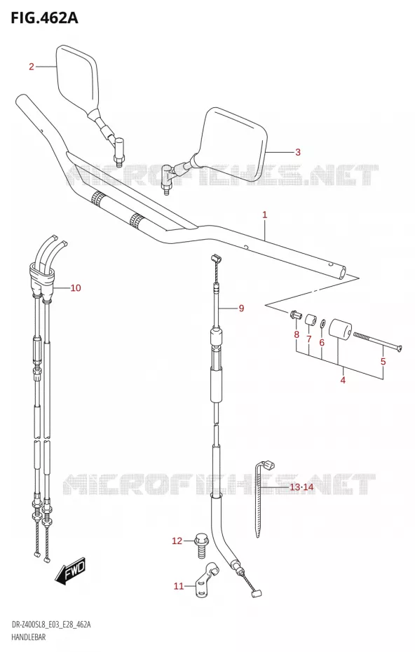 HANDLEBAR Suzuki MOTO 400 DR-Z 2018  DR-Z400S 2018 L8 (E28)