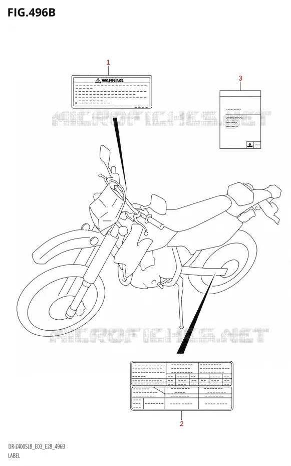 LABEL (DR-Z400S:L8:E28) Suzuki MOTO 400 DR-Z 2018  DR-Z400S 2018 L8 (E28)