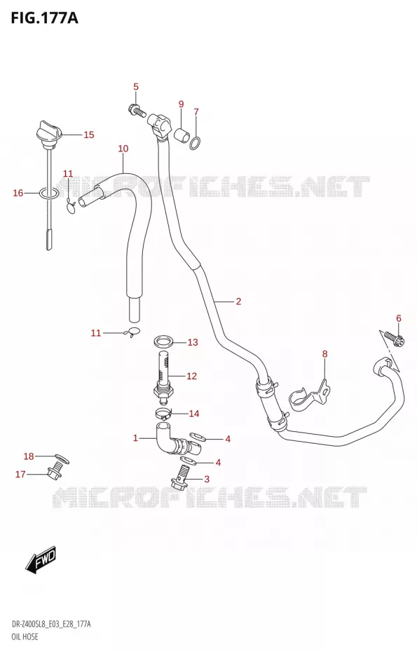 OIL HOSE Suzuki MOTO 400 DR-Z 2018  DR-Z400S 2018 L8 (E28)