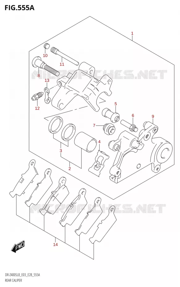 REAR CALIPER Suzuki MOTO 400 DR-Z 2018  DR-Z400S 2018 L8 (E28)