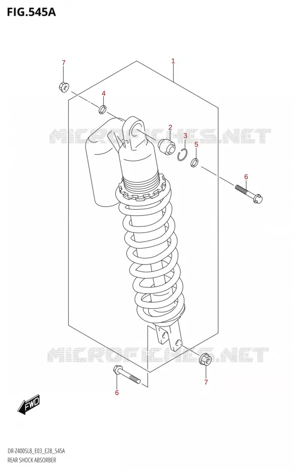 REAR SHOCK ABSORBER Suzuki MOTO 400 DR-Z 2018  DR-Z400S 2018 L8 (E28)