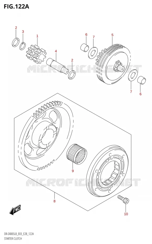STARTER MOTOR CLUTCH Suzuki MOTO 400 DR-Z 2018  DR-Z400S 2018 L8 (E28)