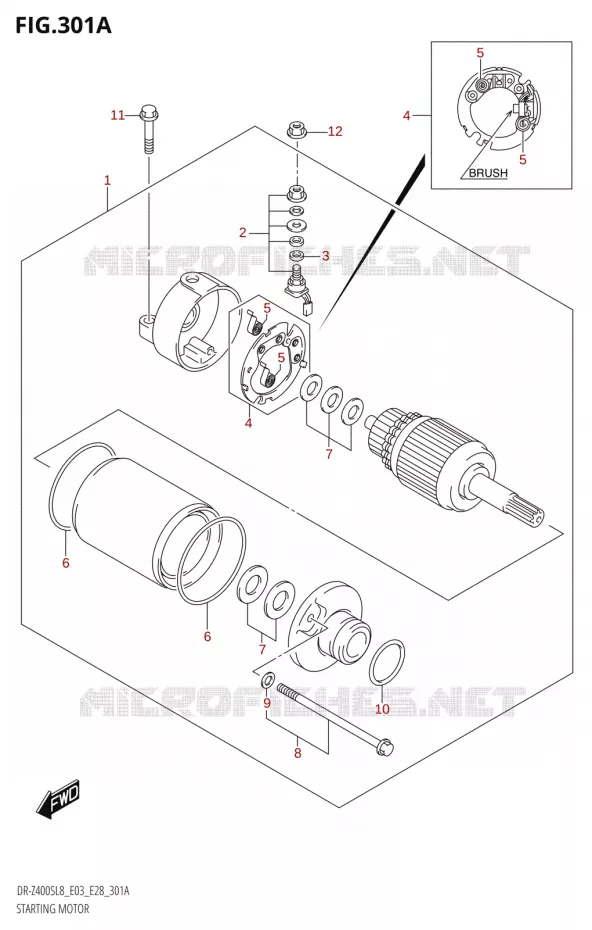 STARTER MOTOR Suzuki MOTO 400 DR-Z 2018  DR-Z400S 2018 L8 (E28)