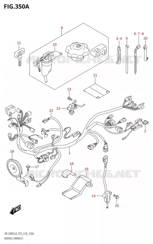 WIRING HARNESS (DR-Z400S:L8:E03) Suzuki MOTO 400 DR-Z 2018  DR-Z400S 2018 L8 (E28)