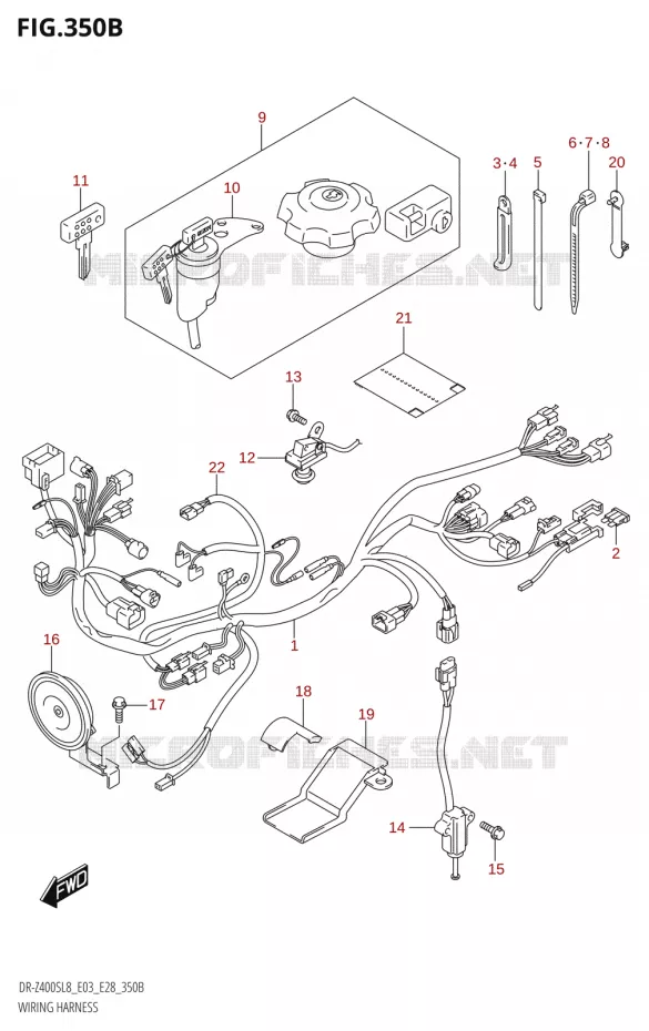 WIRING HARNESS (DR-Z400S:L8:E28) Suzuki MOTO 400 DR-Z 2018  DR-Z400S 2018 L8 (E28)