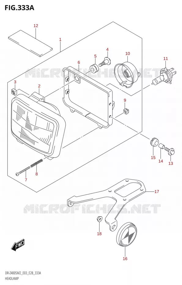 HEADLIGHT (DR-Z400S) Suzuki MOTO 400 DR-Z 2022  DR-Z400S 2022 M2 (E28)