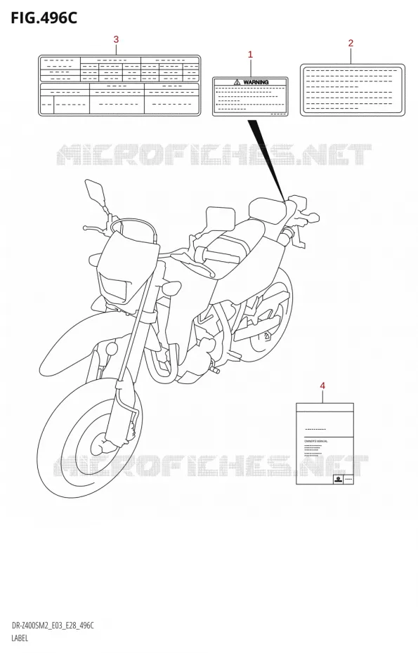 LABEL (DR-Z400S:E03) Suzuki MOTO 400 DR-Z 2022  DR-Z400S 2022 M2 (E28)