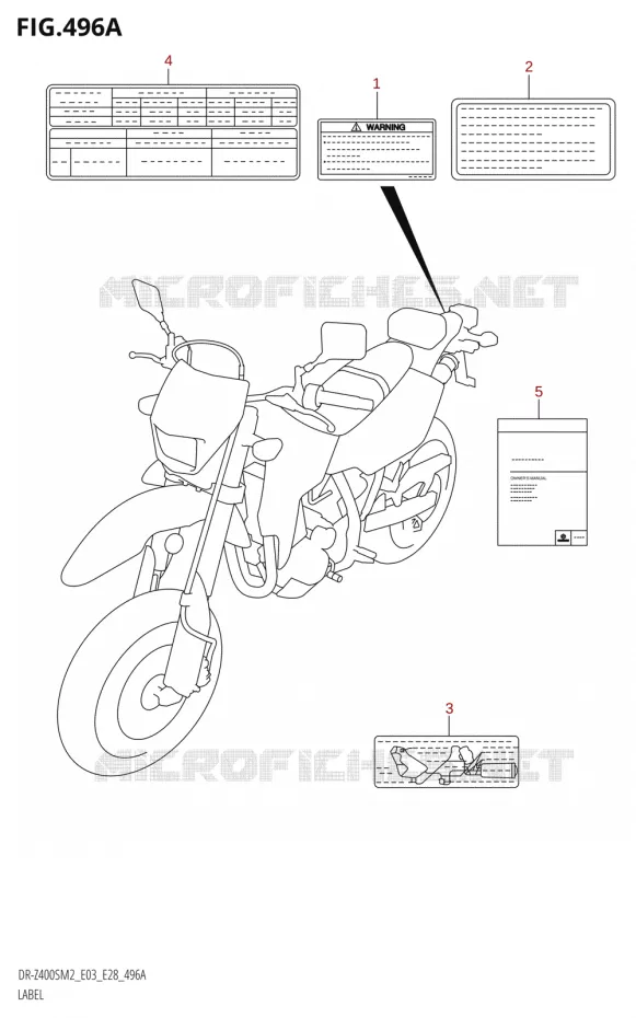 LABEL (DR-Z400S:E33) Suzuki MOTO 400 DR-Z 2022  DR-Z400S 2022 M2 (E28)