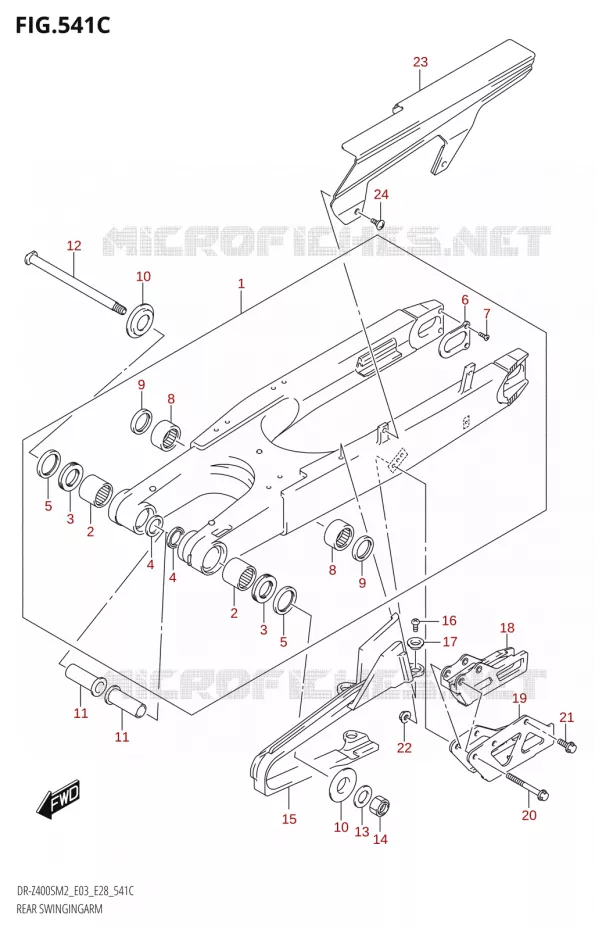 SWINGARM (DR-Z400SM) Suzuki MOTO 400 DR-Z 2022  DR-Z400S 2022 M2 (E28)