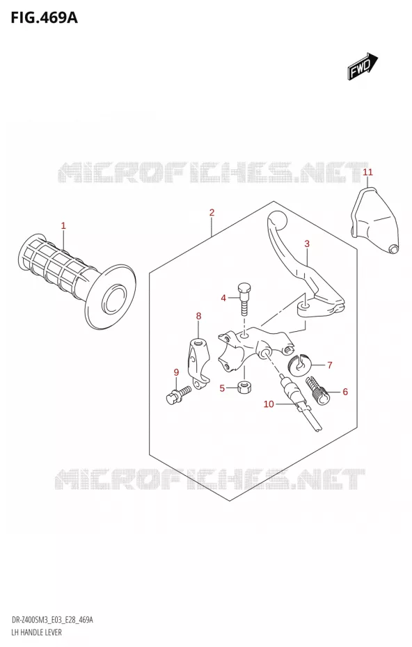 LEFT LEVER - HANDGRIP Suzuki MOTO 400 DR-Z 2023  DR-Z400SM3 E28 2023 M3
