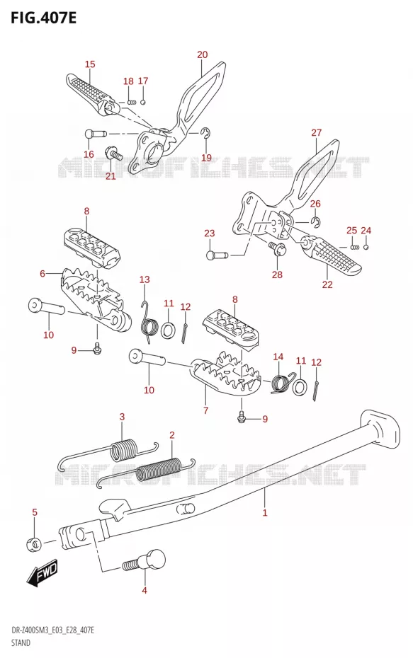STAND (DR-Z400SM:M3:E28) Suzuki MOTO 400 DR-Z 2023  DR-Z400SM3 E28 2023 M3