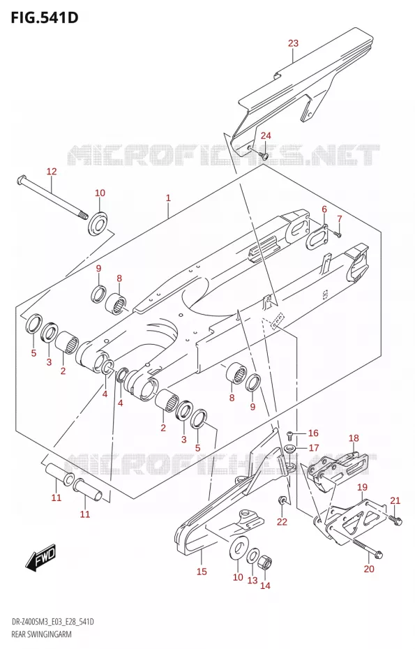 SWINGARM (DR-Z400SM:M3:E03) Suzuki MOTO 400 DR-Z 2023  DR-Z400SM3 E28 2023 M3