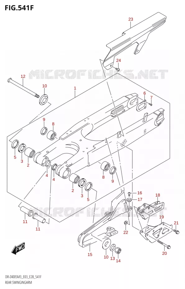 SWINGARM (DR-Z400SM:M3:E33) Suzuki MOTO 400 DR-Z 2023  DR-Z400SM3 E28 2023 M3