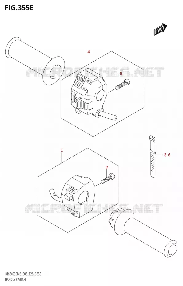 SWITCHES (DR-Z400SM:M3:E28) Suzuki MOTO 400 DR-Z 2023  DR-Z400SM3 E28 2023 M3