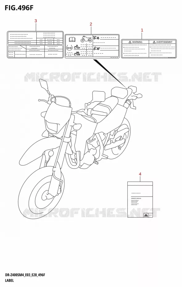 LABEL (DR-Z400SM:E28) Suzuki MOTO 400 DR-Z 2024  DR-Z400S 2024 M4