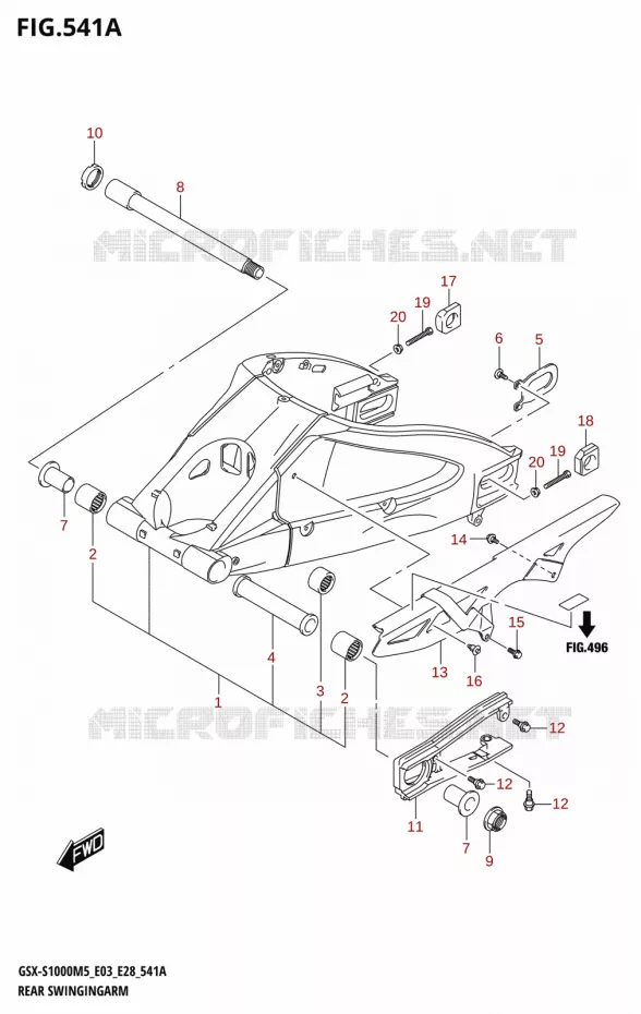 SWINGARM Suzuki MOTO 1000 GSX-S 2025  GSX-S1000RQM5 E28 2025 M5 (E28)