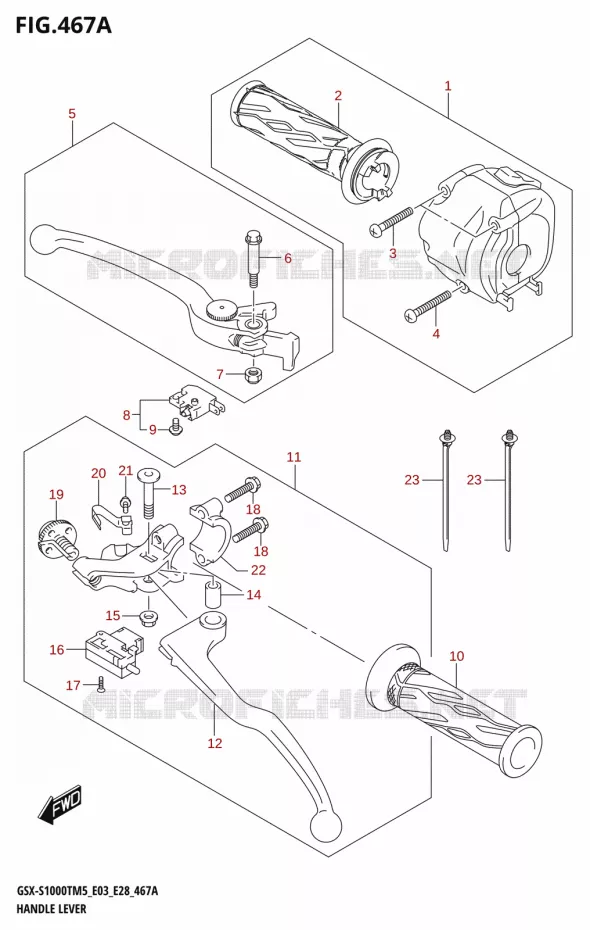 LEVERS - HANDGRIPS Suzuki MOTO 1000 GSX-S 2025  GSX-S1000TRQM5 E28 2025 M5 (E28)