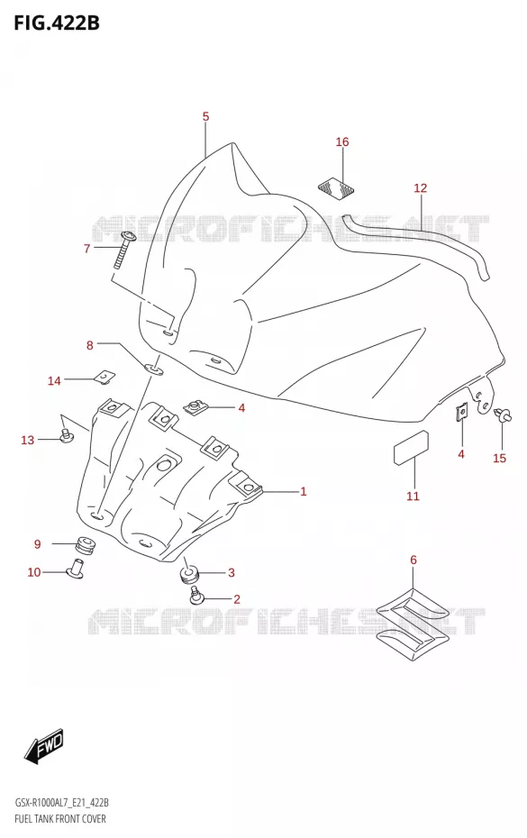 FUEL TANK FRONT COVER Suzuki MOTO 1000 GSX-R 2017  GSX-R1000AL7 E21