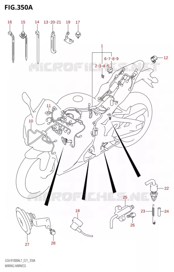 WIRING HARNESS Suzuki MOTO 1000 GSX-R 2017  GSX-R1000AL7 E21
