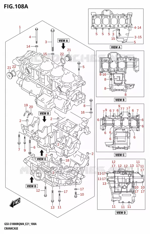 CRANKCASE Suzuki MOTO 1000 GSX-S 2024  GSX-S1000RQ M4 (E21)