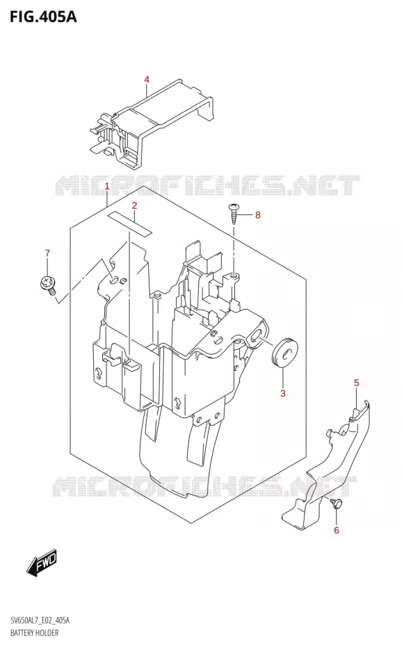 BATTERY HOLDER Suzuki MOTO 650 SV 2017  SV650A L7 (E19)