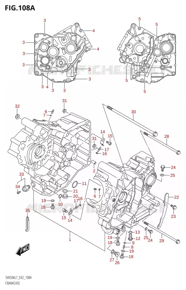 CRANKCASE Suzuki MOTO 650 SV 2017  SV650A L7 (E19)