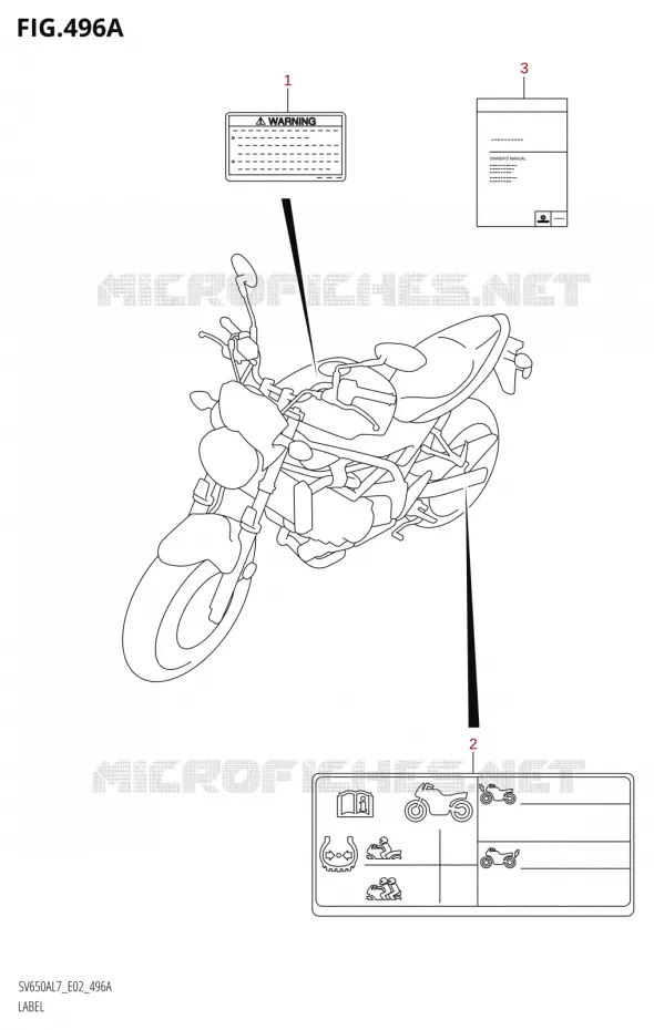 LABEL (SV650A:L7:E02) Suzuki MOTO 650 SV 2017  SV650A L7 (E19)