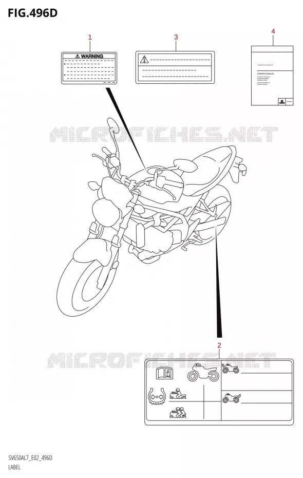 LABEL (SV650UA:L7:E19) Suzuki MOTO 650 SV 2017  SV650A L7 (E19)