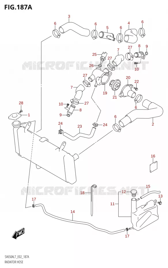 RADIATOR HOSE - EXPANSION TANK Suzuki MOTO 650 SV 2017  SV650A L7 (E19)