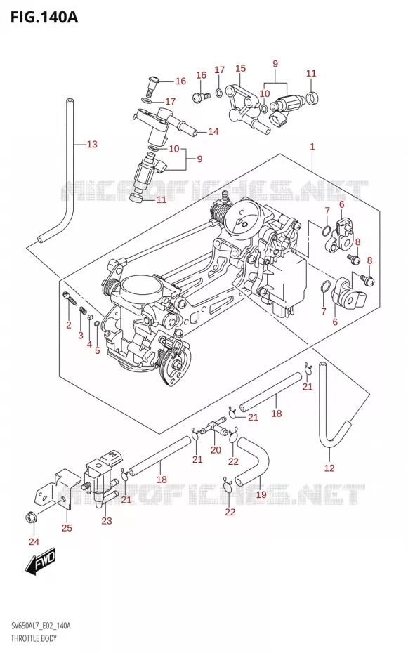 THROTTLE BODY Suzuki MOTO 650 SV 2017  SV650A L7 (E19)