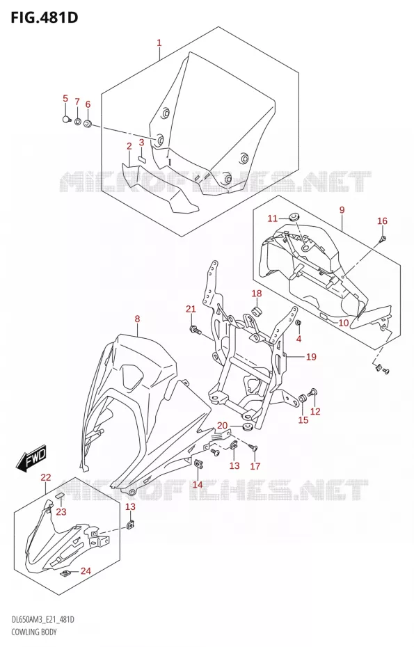 FAIRING (DL650XAU:M3:E21) Suzuki MOTO 650 V-STROM 2023  DL650AM3