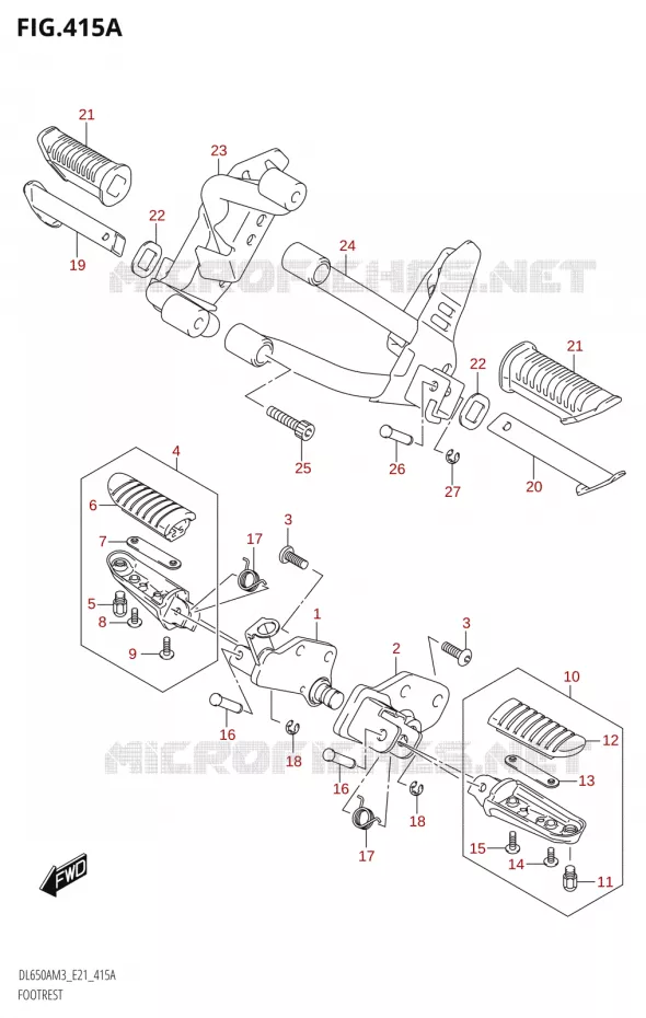 FOOTREST Suzuki MOTO 650 V-STROM 2023  DL650AM3