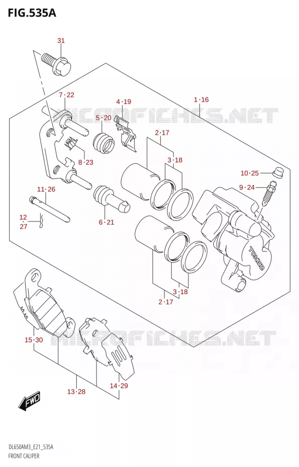 FRONT CALIPER Suzuki MOTO 650 V-STROM 2023  DL650AM3