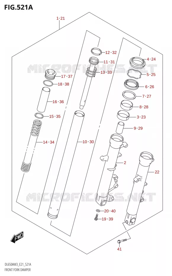 FRONT FORK Suzuki MOTO 650 V-STROM 2023  DL650AM3