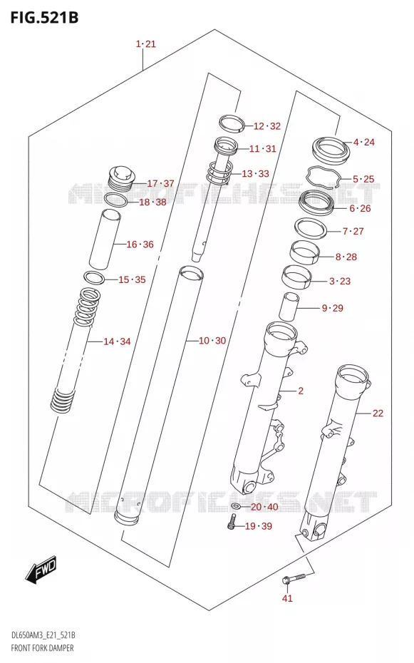 FRONT FORK Suzuki MOTO 650 V-STROM 2023  DL650AM3