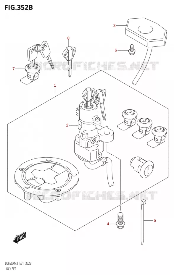 LOCK SET Suzuki MOTO 650 V-STROM 2023  DL650AM3
