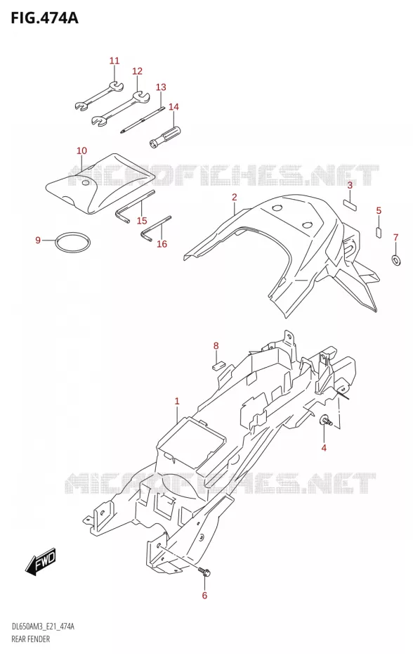 REAR FENDER Suzuki MOTO 650 V-STROM 2023  DL650AM3