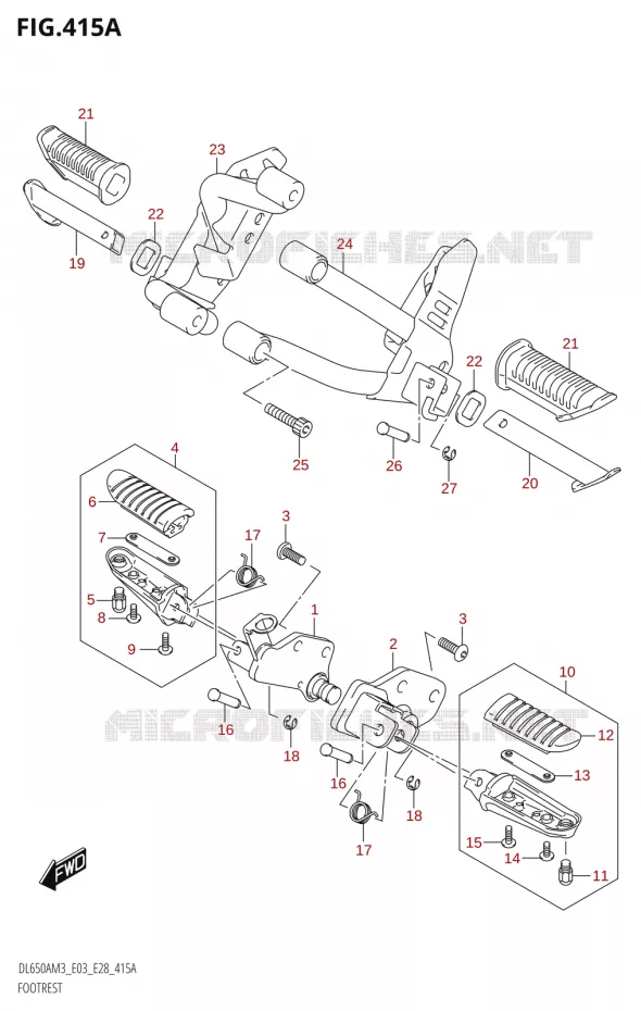 FOOTREST Suzuki MOTO 650 V-STROM 2023  DL650AM3