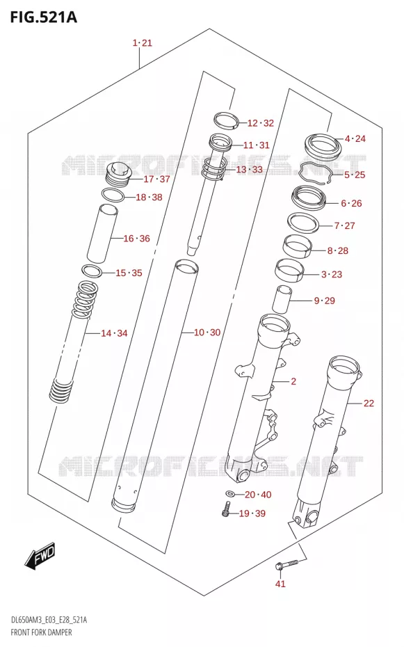 FRONT FORK Suzuki MOTO 650 V-STROM 2023  DL650AM3