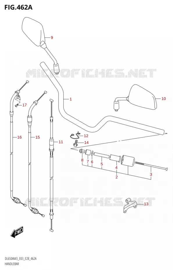 HANDLEBAR (DL650A:M3:E03) Suzuki MOTO 650 V-STROM 2023  DL650AM3