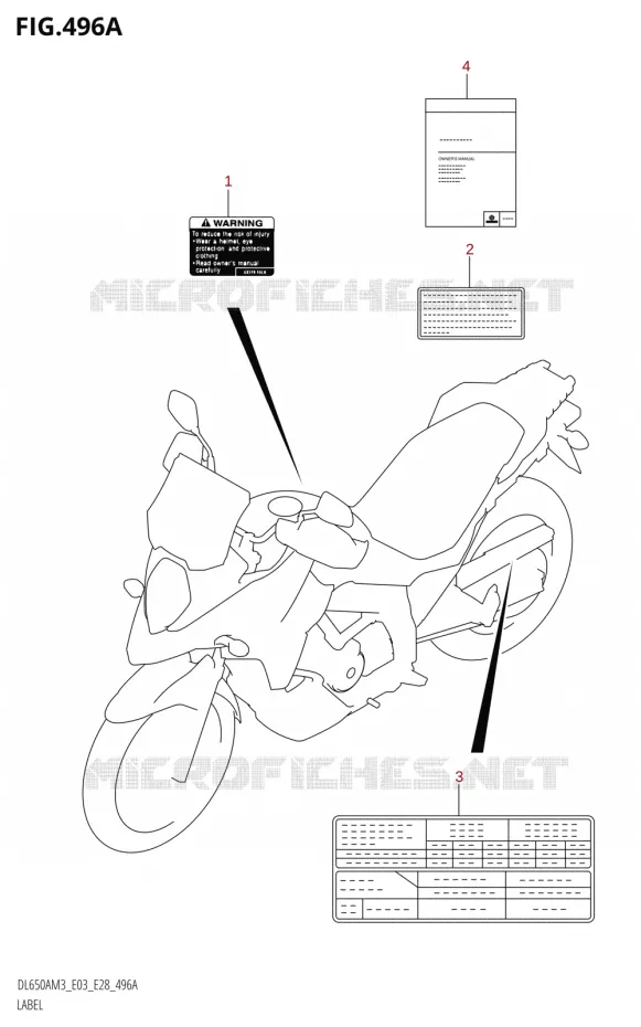 LABEL (DL650A:M3:E03) Suzuki MOTO 650 V-STROM 2023  DL650AM3