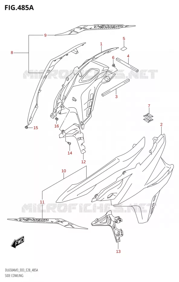 SIDE FAIRING (DL650A:M3:E03) Suzuki MOTO 650 V-STROM 2023  DL650AM3