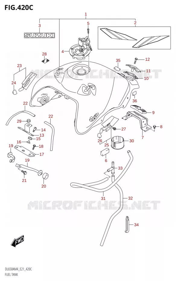FUEL TANK (DL650XA:M4:E21) Suzuki MOTO 650 V-STROM 2024  DL650AM4