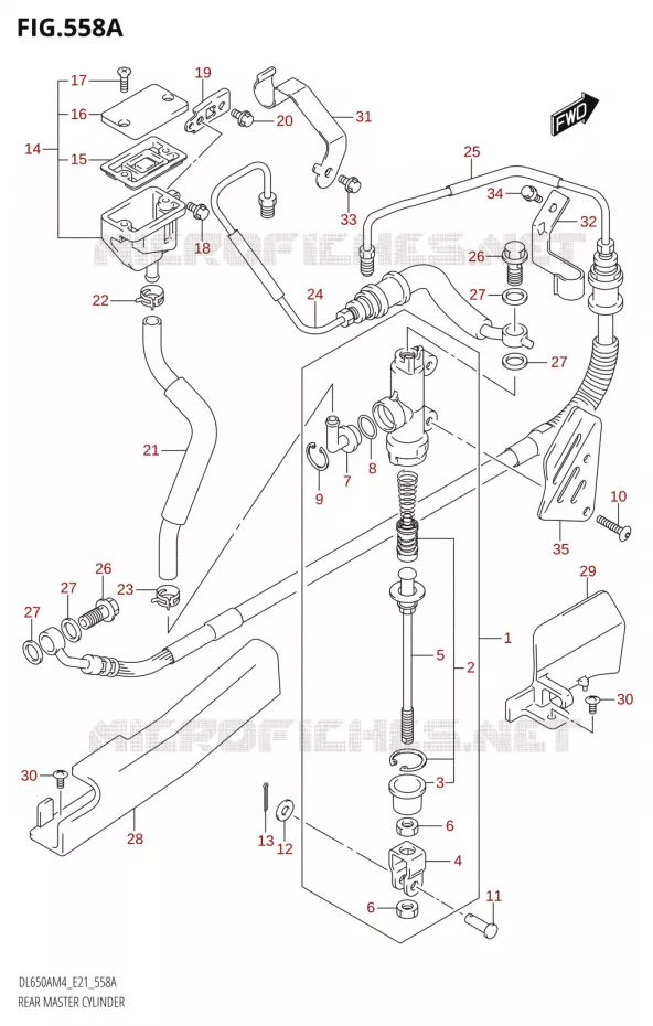 REAR BRAKE MASTER CYLINDER Suzuki MOTO 650 V-STROM 2024  DL650AM4
