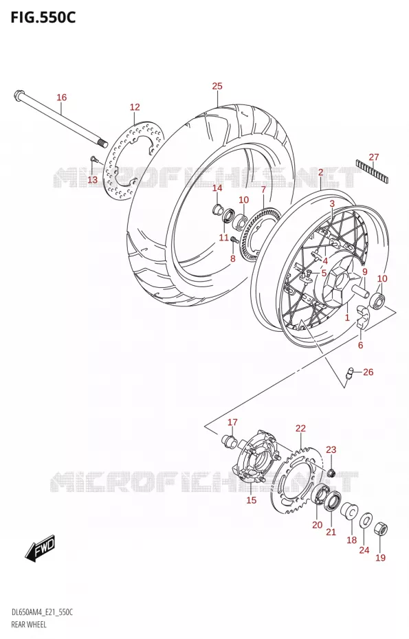 REAR WHEEL (DL650XA:M4:E21) Suzuki MOTO 650 V-STROM 2024  DL650AM4