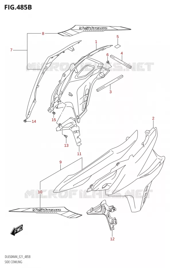 SIDE FAIRING (DL650AUE:M4:E21) Suzuki MOTO 650 V-STROM 2024  DL650AM4
