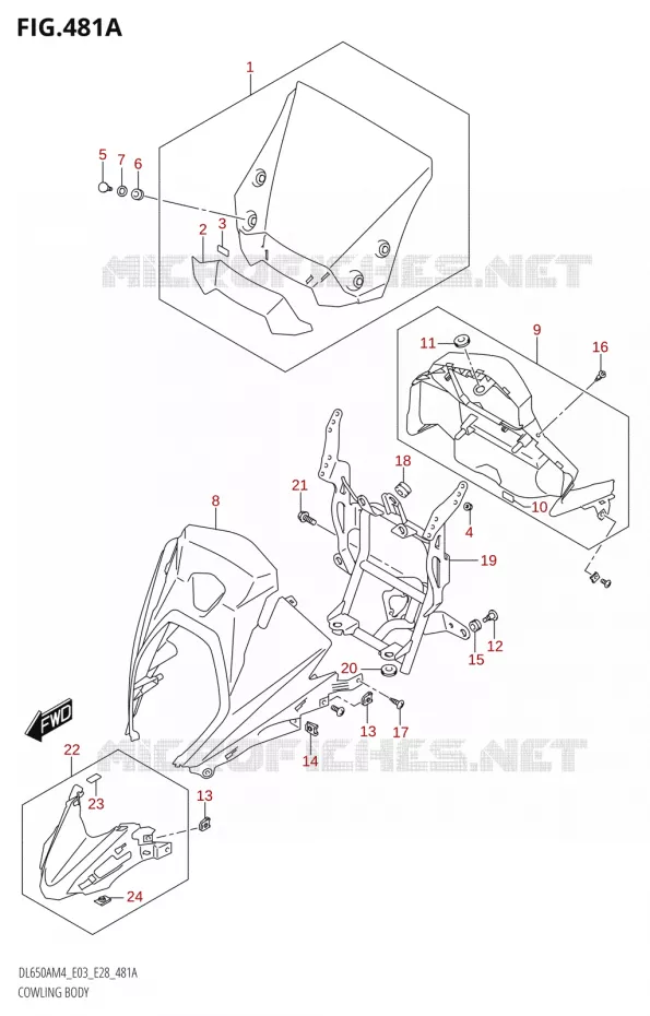 FAIRING (DL650A:M4:E03) Suzuki MOTO 650 V-STROM 2024  DL650AM4